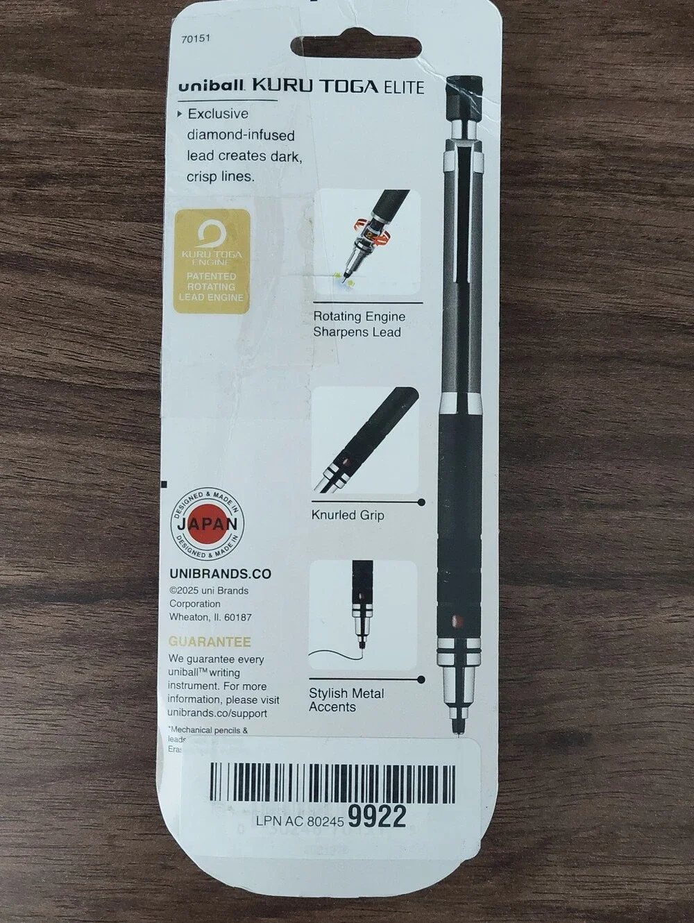 Uniball Kuru Toga Elite Mechanical Pencil With Eraser And Lead Refill